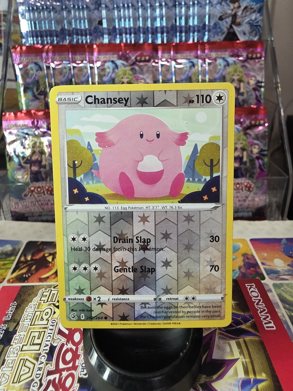 Chansey Pokémon Card - Pink & Yellow